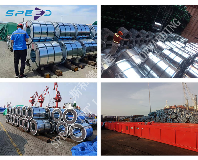 Break bulk shipping operations for heavy steel coils and industrial pipes by SPEED INT'L